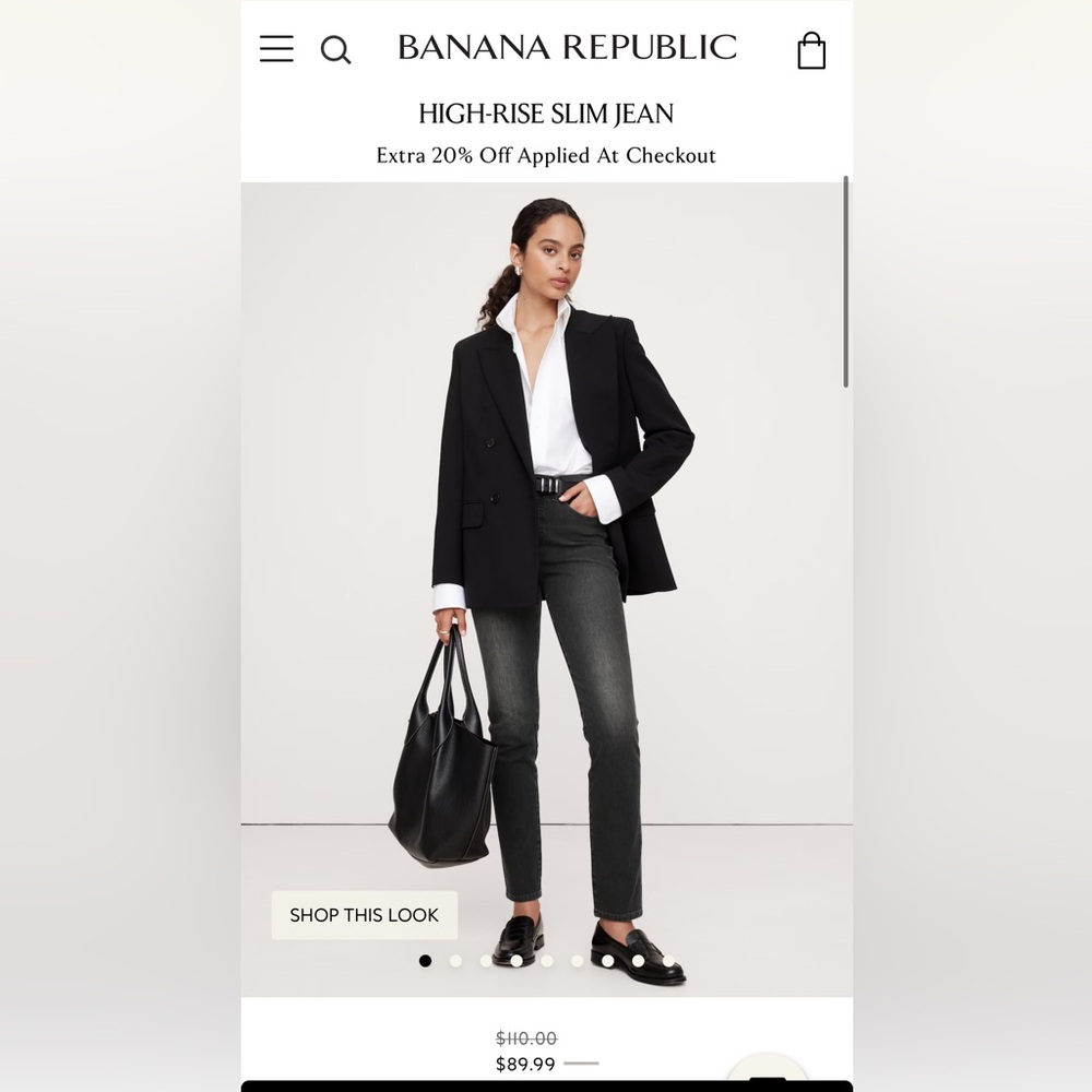 Banana Republic black ultra high rise slim fit jeans 29 petite